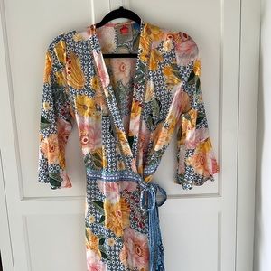 Farm Rio for Anthropology camila wrap dress size small